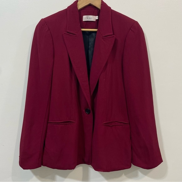 A.L.C. Jackets & Blazers - A.L.C. Lined Button Front Luxury Business Woman Dark Red Cherry Blazer Size 6